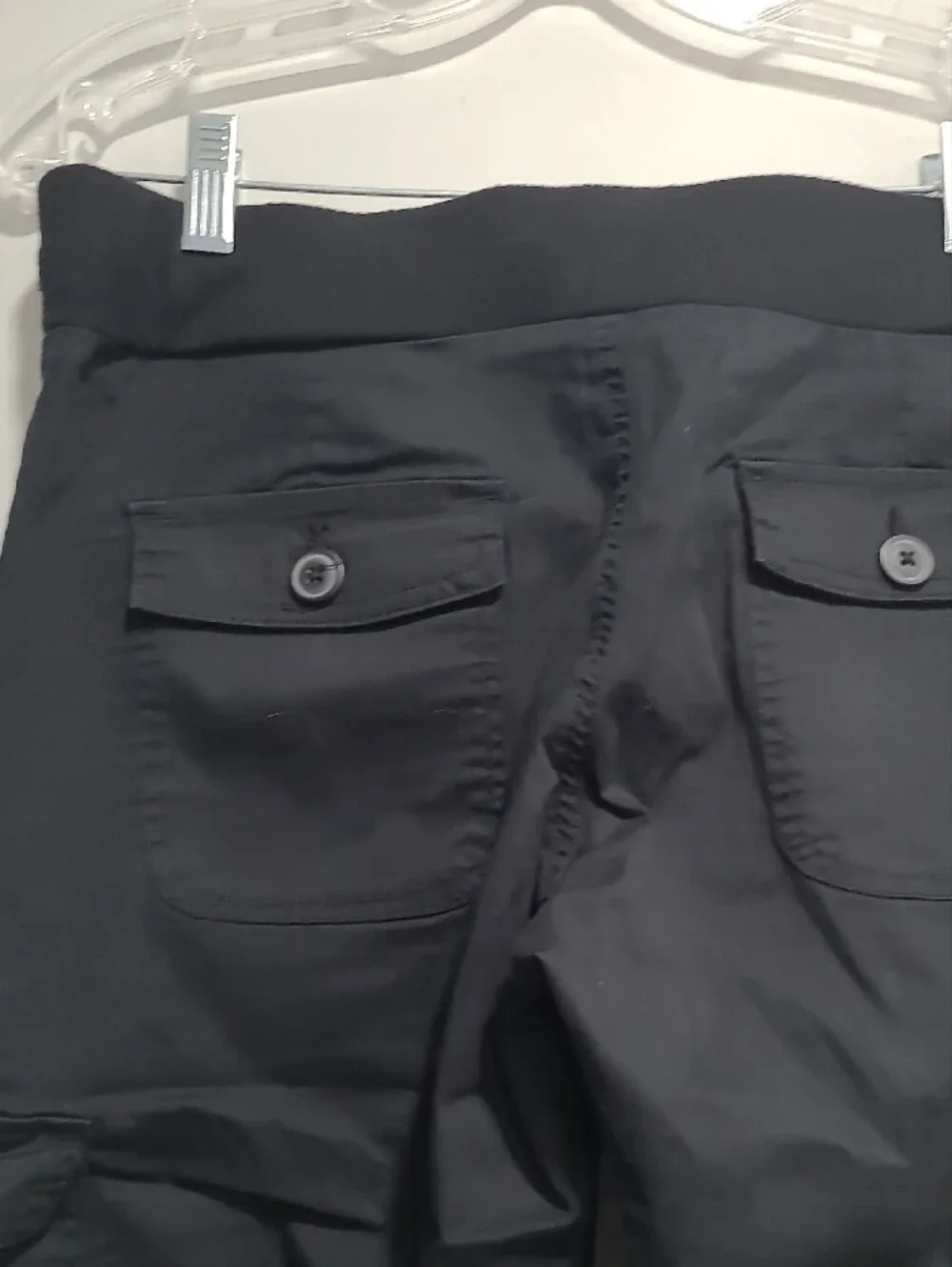 Womens Black Cargo Jogger Pants - Comfortable Casual Wear Sz M